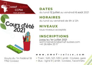 Cours d'été 2021 @ AMAF-Suisse / CCPIM